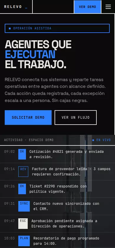 RELEVO — vista móvil